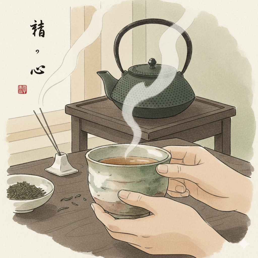 Traditional Japanese tea ceremony and incense rituals